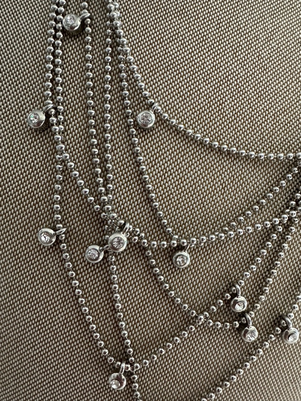 Kenneth Cole Multi-Strand, Silver-tone Ball Chain Necklace. - Picture 5 of 16